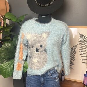 Zara Knit Wear Fancy Collection Blue Koala Sweater